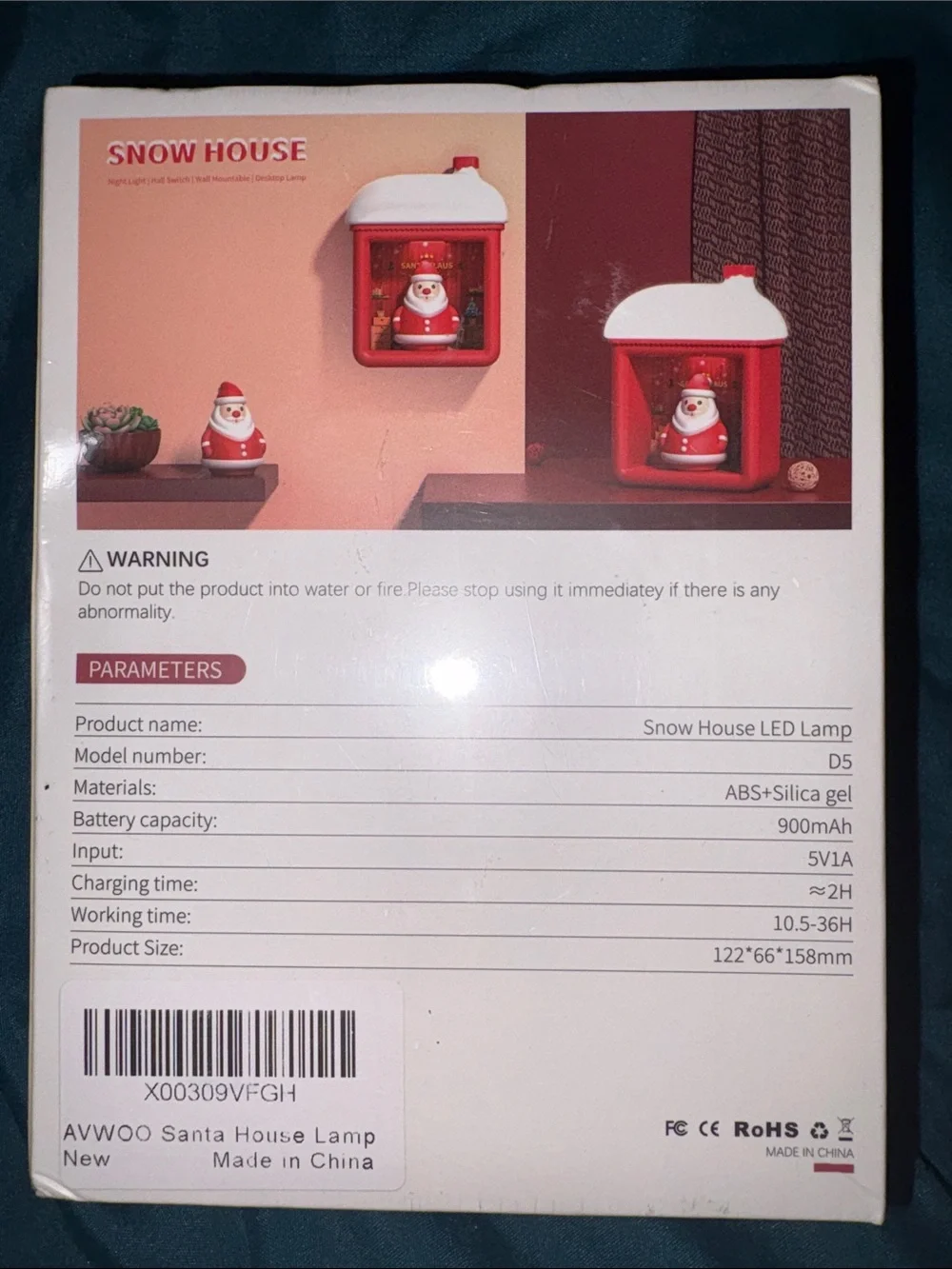 Snow House LED Lamp - 3D Santa Holiday Night Light